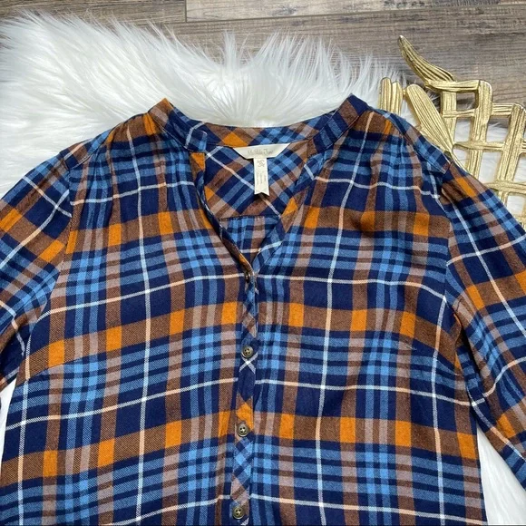 Matilda Jane General Store Plaid Tunic Blue Orange - Picture 3 of 12